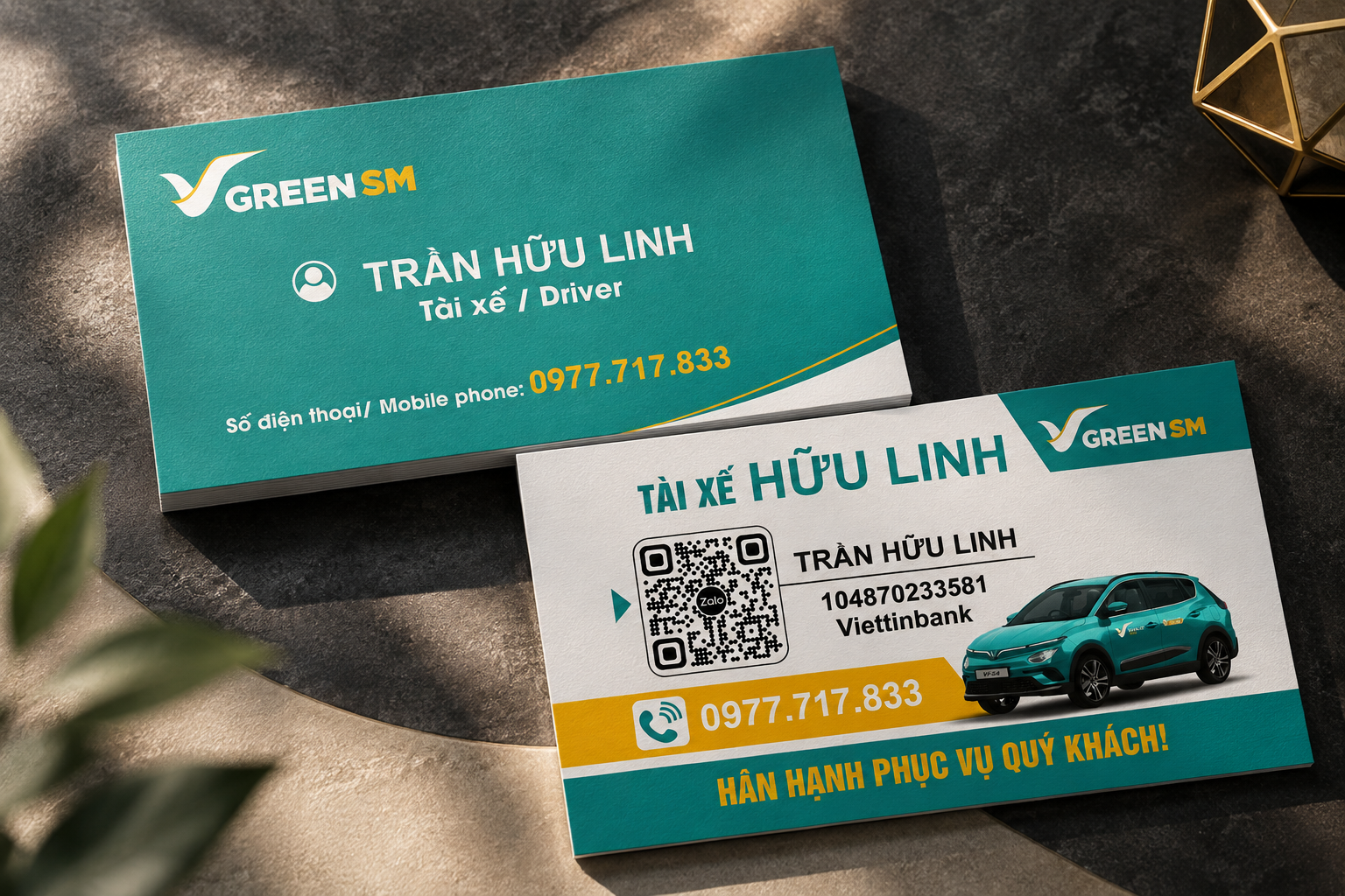 In Danh Thiếp Xanh SM Green SM 1000 Cái Chỉ 300K – In 2 Mặt Giấy B300 Cán Mờ
