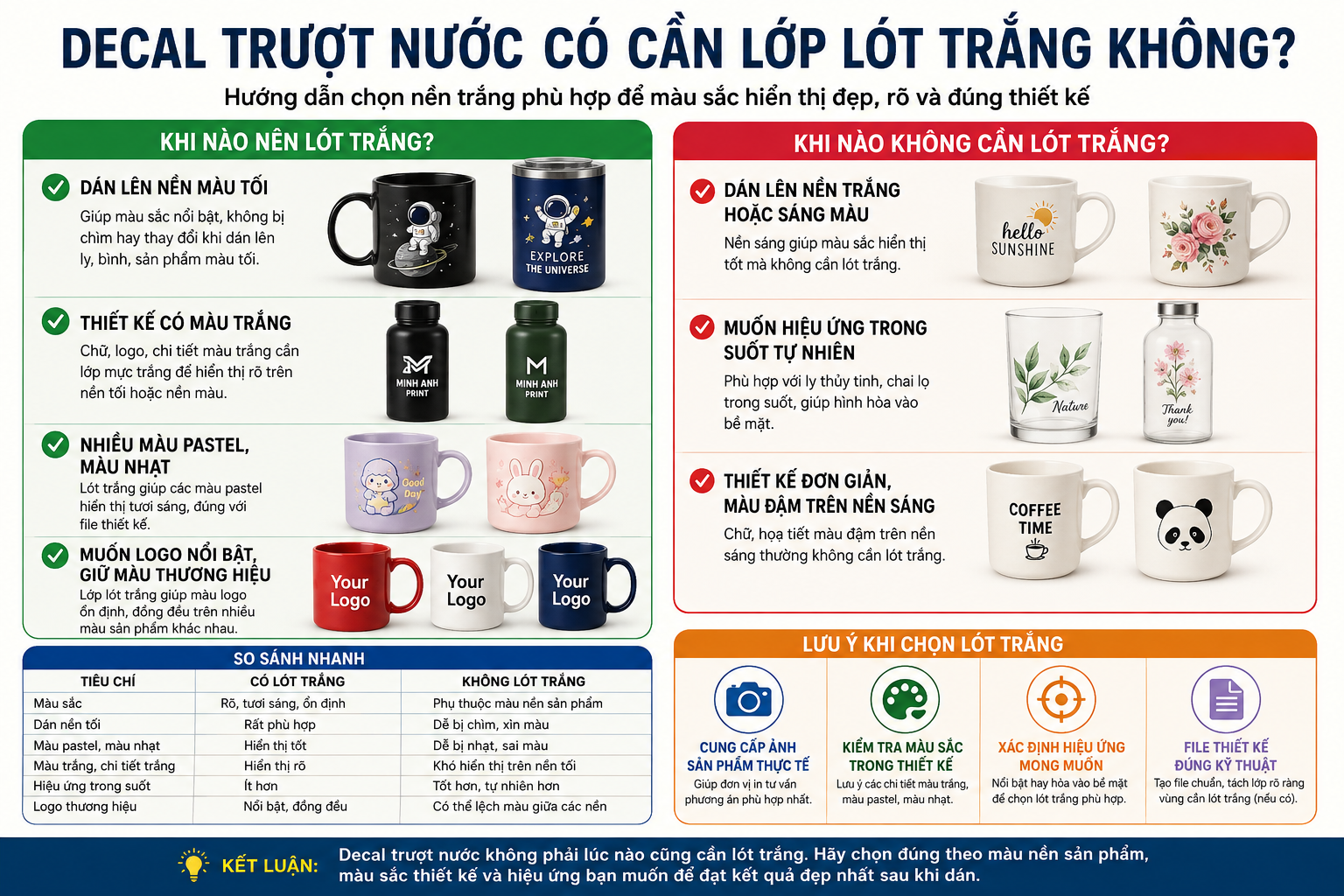 Khi nào nên sử dụng decal trượt nước lót trắng? Hướng dẫn chọn đúng loại decal theo từng bề mặt