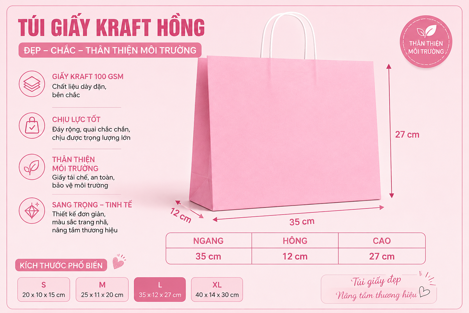 Túi Giấy Kraft Đẹp, In Logo Theo Yêu Cầu | Giá Tốt